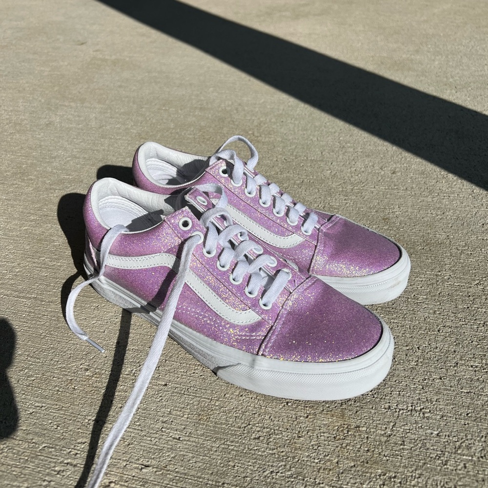 Vans Old School UV White/Pink Glitter Sneakers US Women’s 8 / US Men’s 6.5 - Picture 2 of 14
